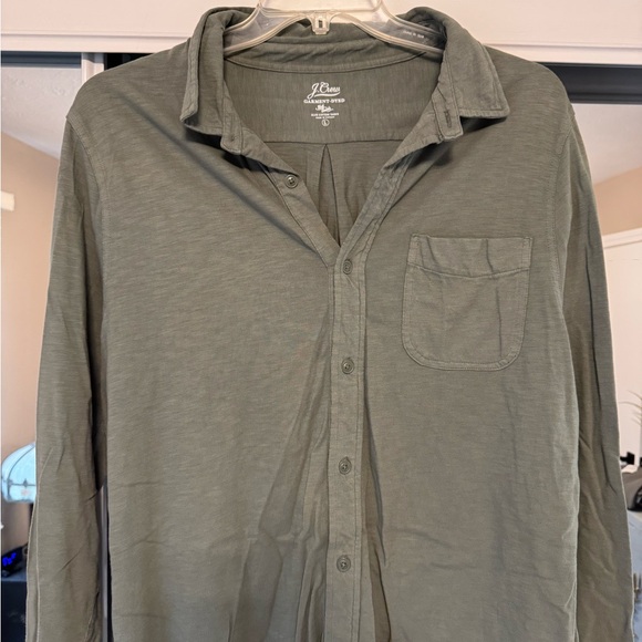 J. Crew Other - J. Crew Olive-Tone Garment-Dyed Slub Button Shirt